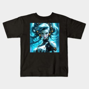 Biopunk Robot Girl Kids T-Shirt